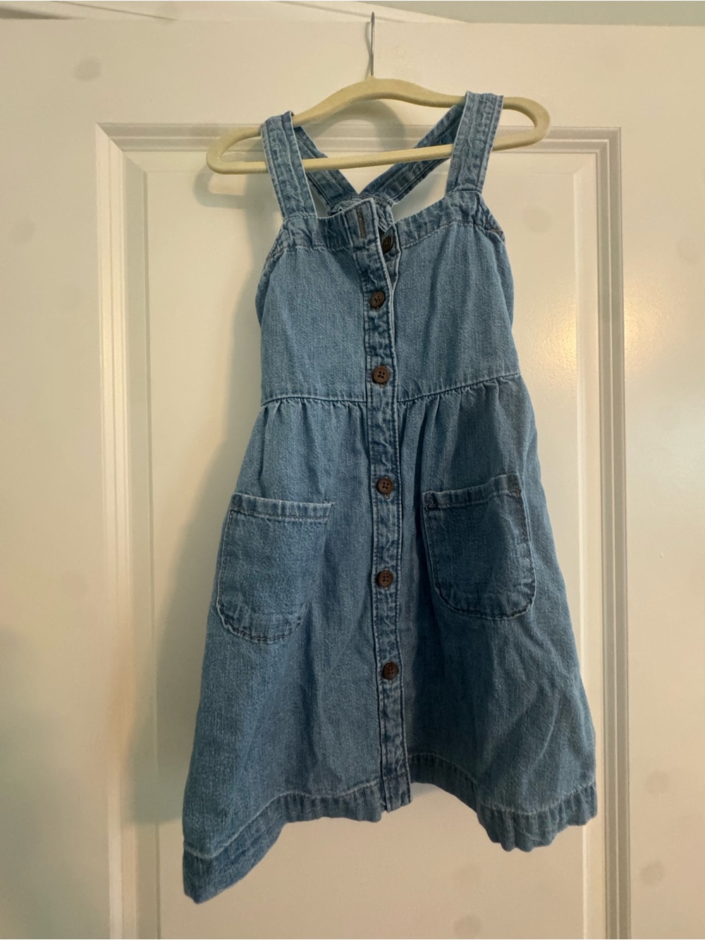 Gap Girls Light Blue Denim Button-Front Dress